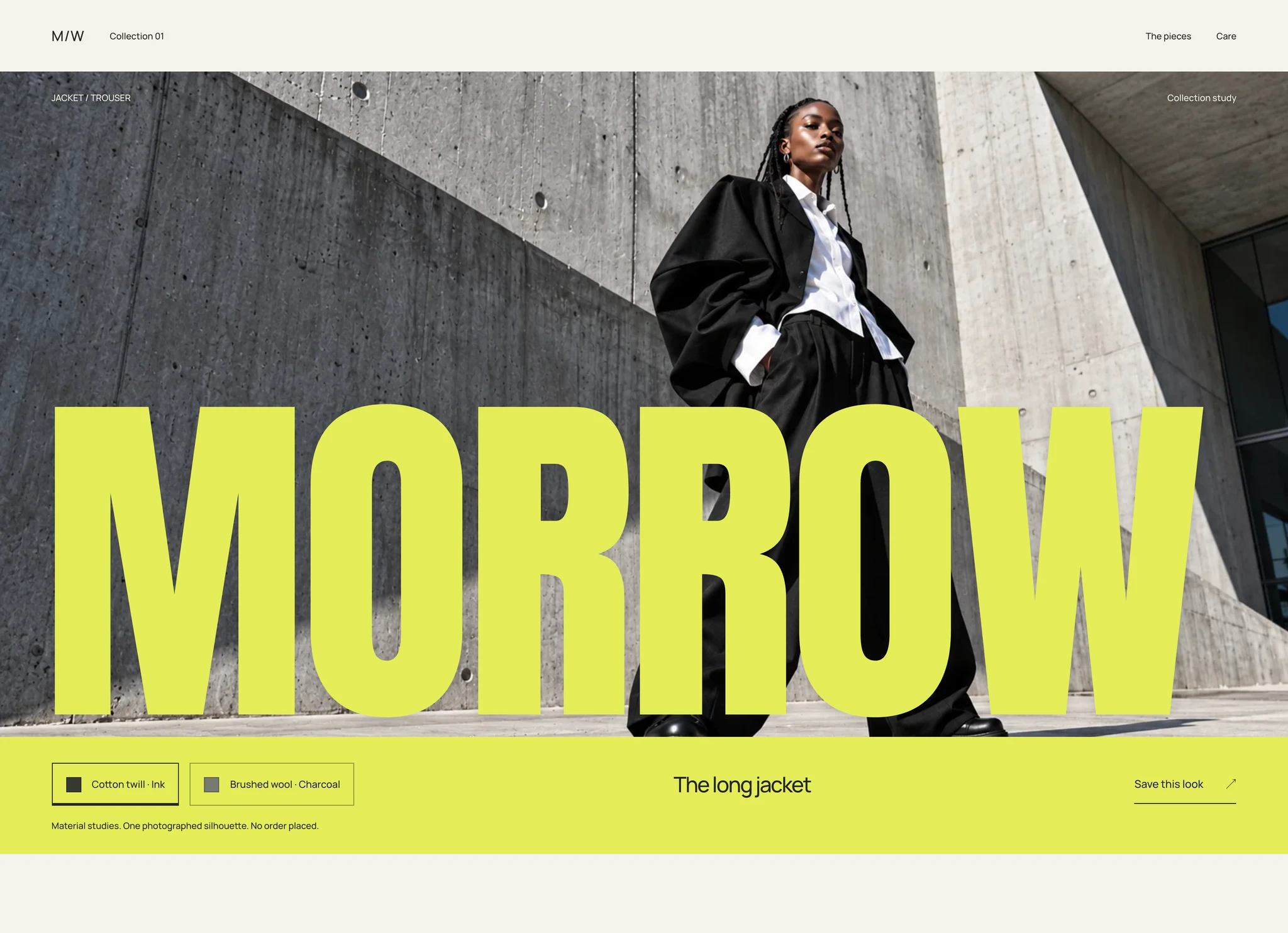Morrow clothing website concept