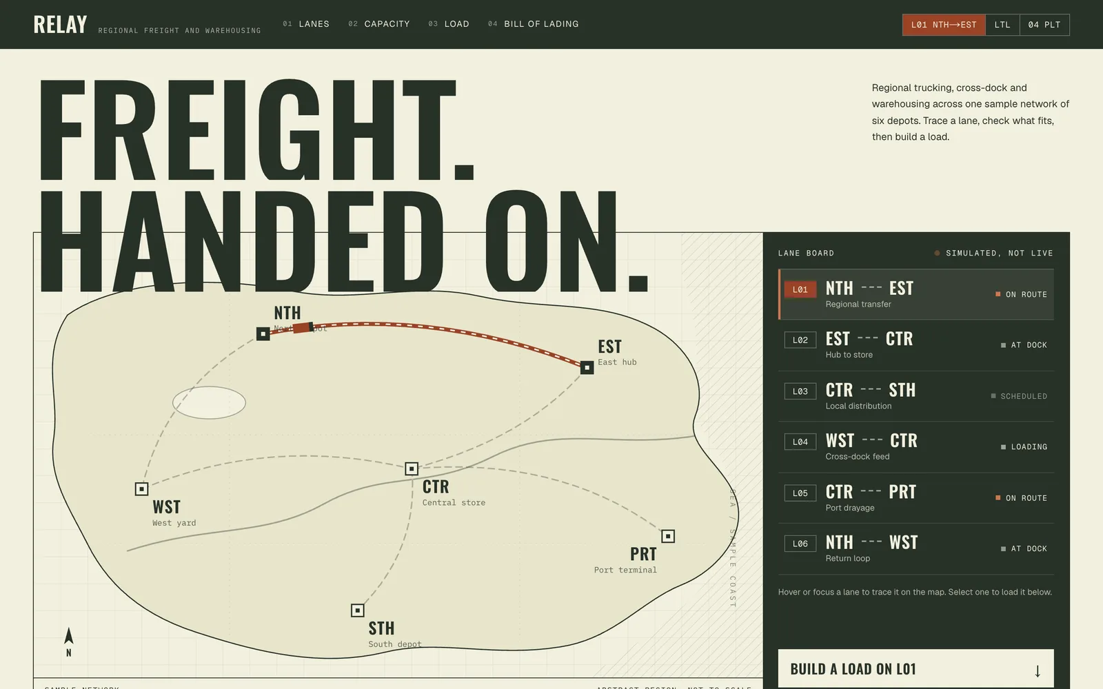 Relay website design, first screen
